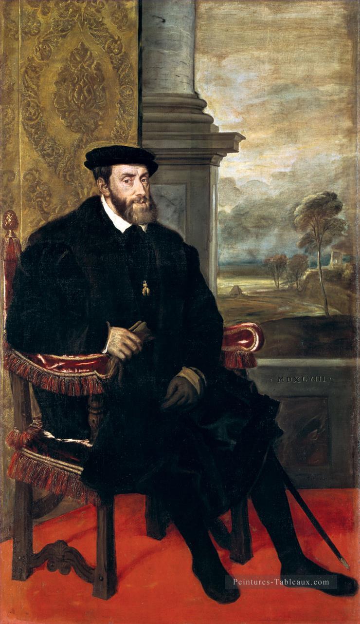 Portrait de Charles V Titien Tiziano Titien Peintures à l'huile